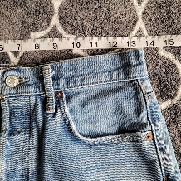 AGOLDE 90s Pinch Straight Jeans Size 26 Medium High Rise Button Fly Distressed - Picture 5 of 9